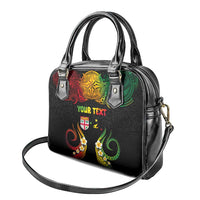 Personalised Malampa Fiji Day Shoulder Handbag Polynesian Tattoo and Plumeria Reggae Color LT03 - Polynesian Pride