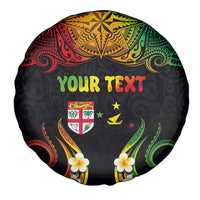 Personalised Malampa Fiji Day Spare Tire Cover Polynesian Tattoo and Plumeria Reggae Color LT03 - Polynesian Pride