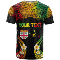 Personalised Malampa Fiji Day T Shirt Polynesian Tattoo and Plumeria Reggae Color LT03 - Polynesian Pride
