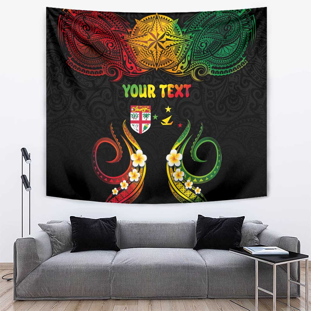 Personalised Malampa Fiji Day Tapestry Polynesian Tattoo and Plumeria Reggae Color LT03 Reggae - Polynesian Pride