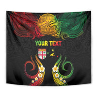 Personalised Malampa Fiji Day Tapestry Polynesian Tattoo and Plumeria Reggae Color LT03 - Polynesian Pride