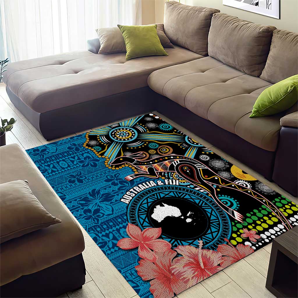 Fiji and Australia Kangaroos Area Rug Indigenous Aboriginal and Fijian Masi Tribal Tattoo LT03 - Polynesian Pride