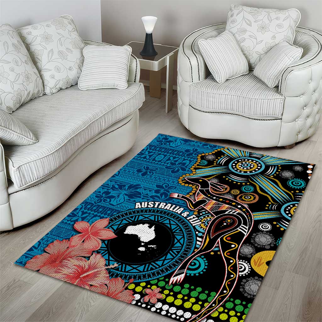 Fiji and Australia Kangaroos Area Rug Indigenous Aboriginal and Fijian Masi Tribal Tattoo LT03 - Polynesian Pride