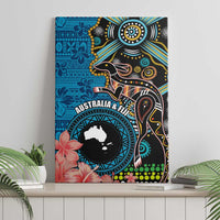 Fiji and Australia Kangaroos Canvas Wall Art Indigenous Aboriginal and Fijian Masi Tribal Tattoo LT03 - Polynesian Pride
