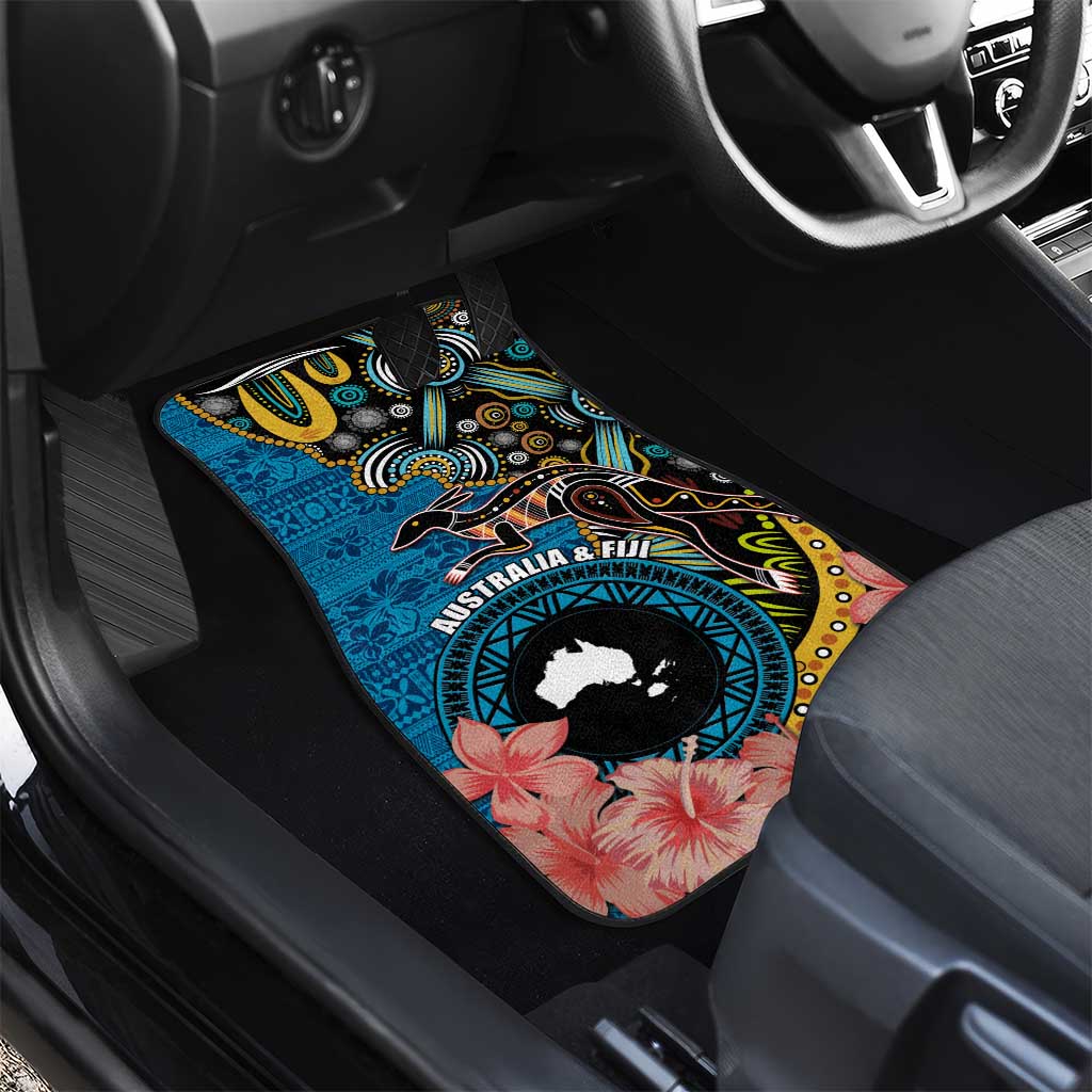 Fiji and Australia Kangaroos Car Mats Indigenous Aboriginal and Fijian Masi Tribal Tattoo LT03 - Polynesian Pride