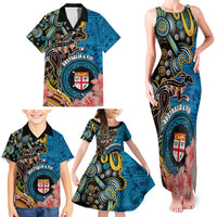 Fiji and Australia Kangaroos Family Matching Tank Maxi Dress and Hawaiian Shirt Indigenous Aboriginal and Fijian Masi Tribal Tattoo LT03 - Polynesian Pride