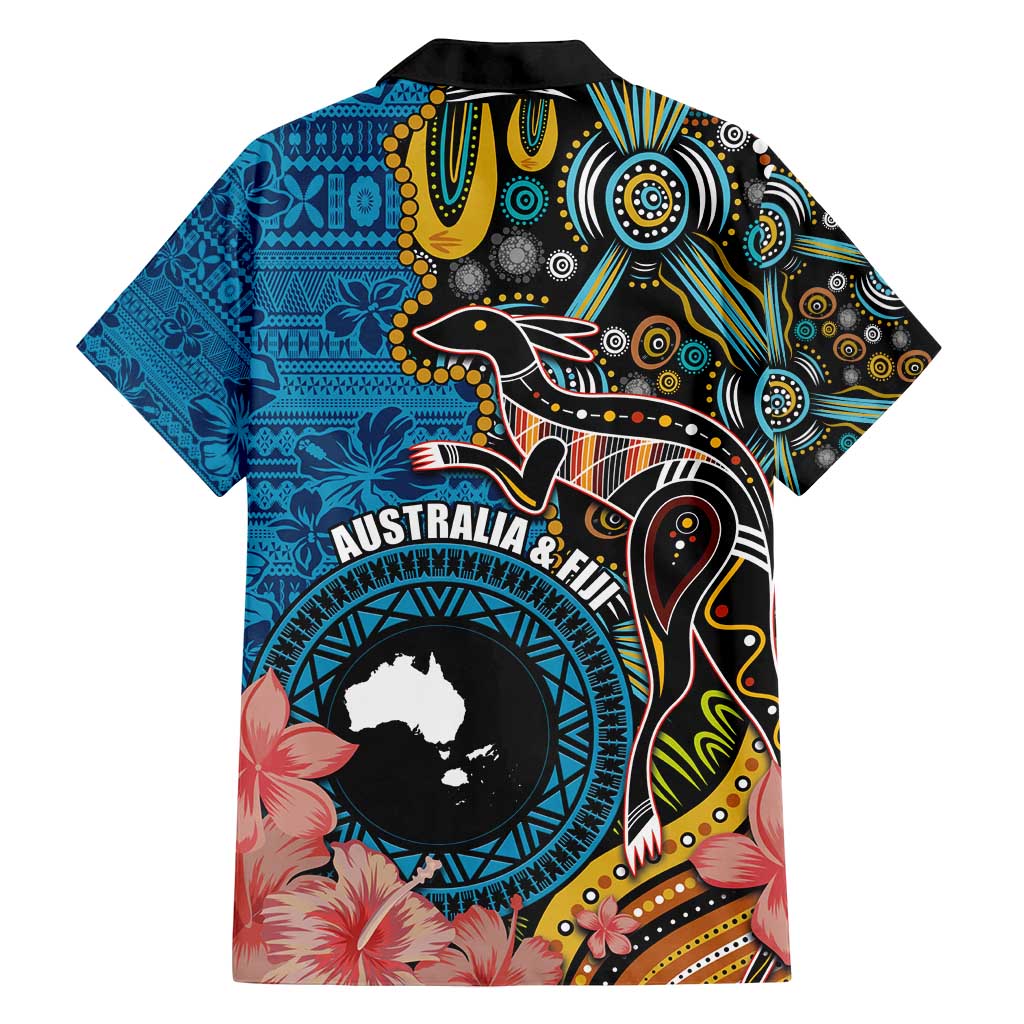 Fiji and Australia Kangaroos Family Matching Tank Maxi Dress and Hawaiian Shirt Indigenous Aboriginal and Fijian Masi Tribal Tattoo LT03 - Polynesian Pride