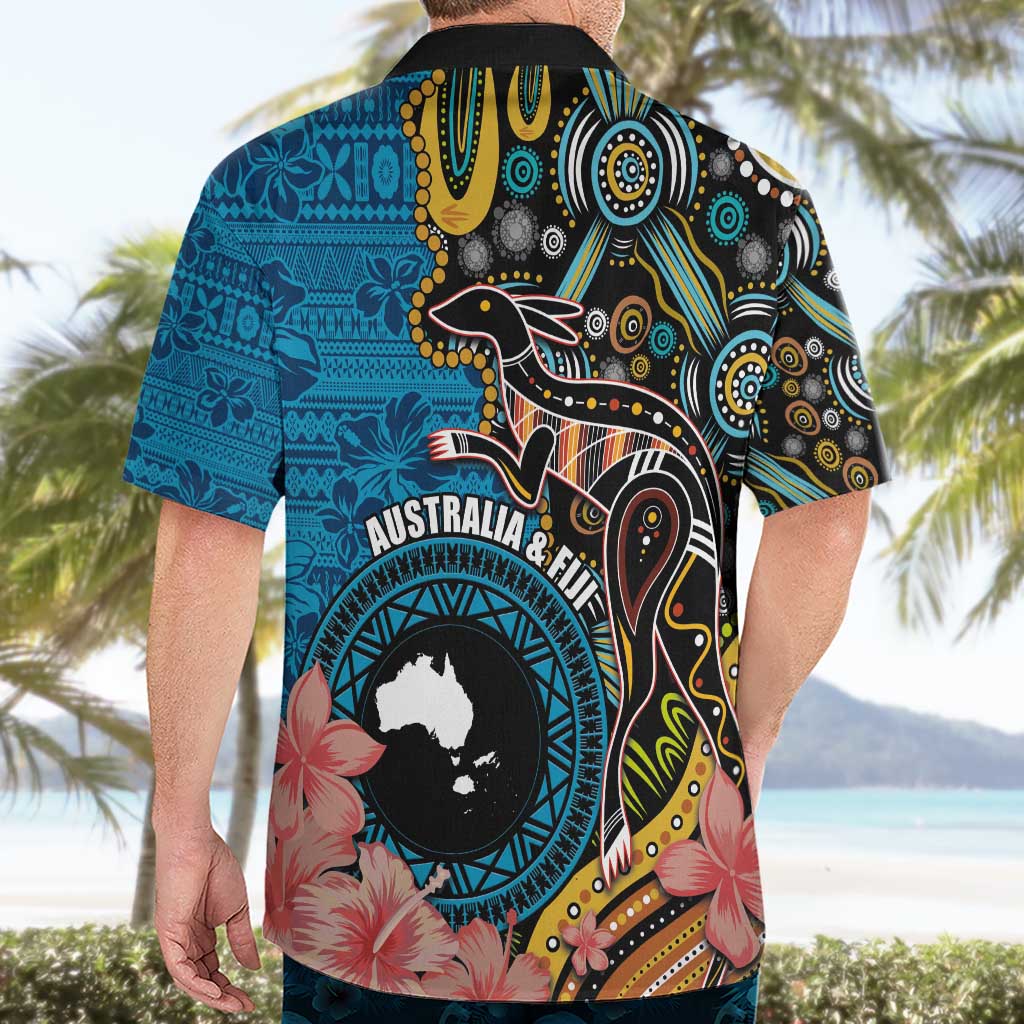 Fiji and Australia Kangaroos Hawaiian Shirt Indigenous Aboriginal and Fijian Masi Tribal Tattoo LT03 - Polynesian Pride