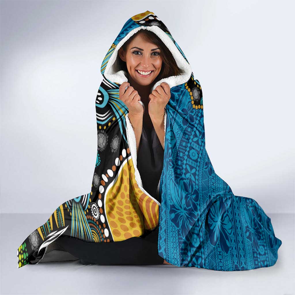 Fiji and Australia Kangaroos Hooded Blanket Indigenous Aboriginal and Fijian Masi Tribal Tattoo LT03 - Polynesian Pride
