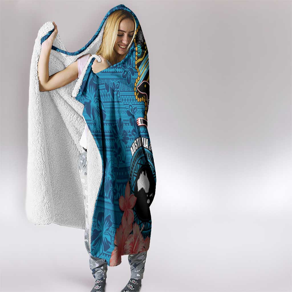 Fiji and Australia Kangaroos Hooded Blanket Indigenous Aboriginal and Fijian Masi Tribal Tattoo LT03 - Polynesian Pride