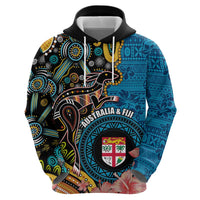 Fiji and Australia Kangaroos Hoodie Indigenous Aboriginal and Fijian Masi Tribal Tattoo LT03 - Polynesian Pride