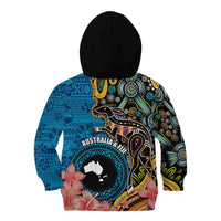 Fiji and Australia Kangaroos Kid Hoodie Indigenous Aboriginal and Fijian Masi Tribal Tattoo LT03 - Polynesian Pride