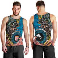 Fiji and Australia Kangaroos Men Tank Top Indigenous Aboriginal and Fijian Masi Tribal Tattoo LT03 - Polynesian Pride