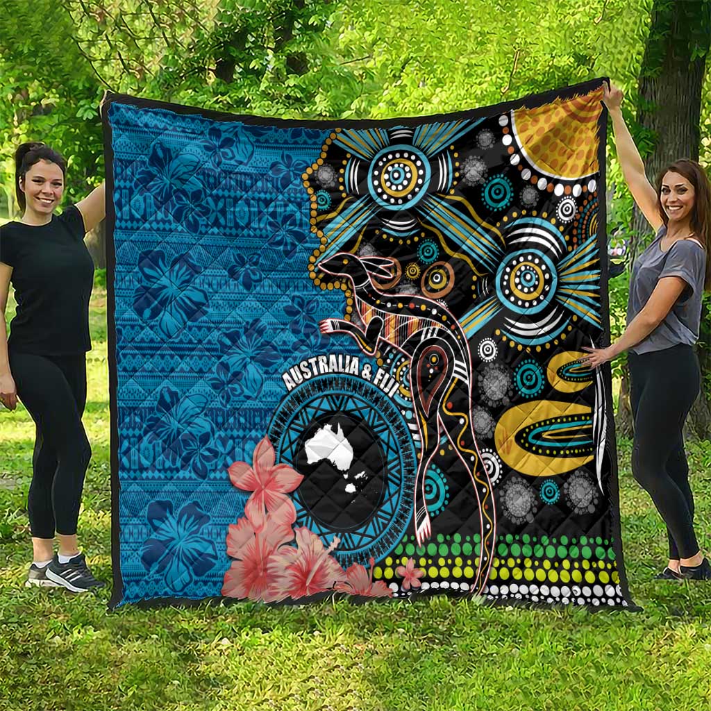 Fiji and Australia Kangaroos Quilt Indigenous Aboriginal and Fijian Masi Tribal Tattoo LT03 - Polynesian Pride