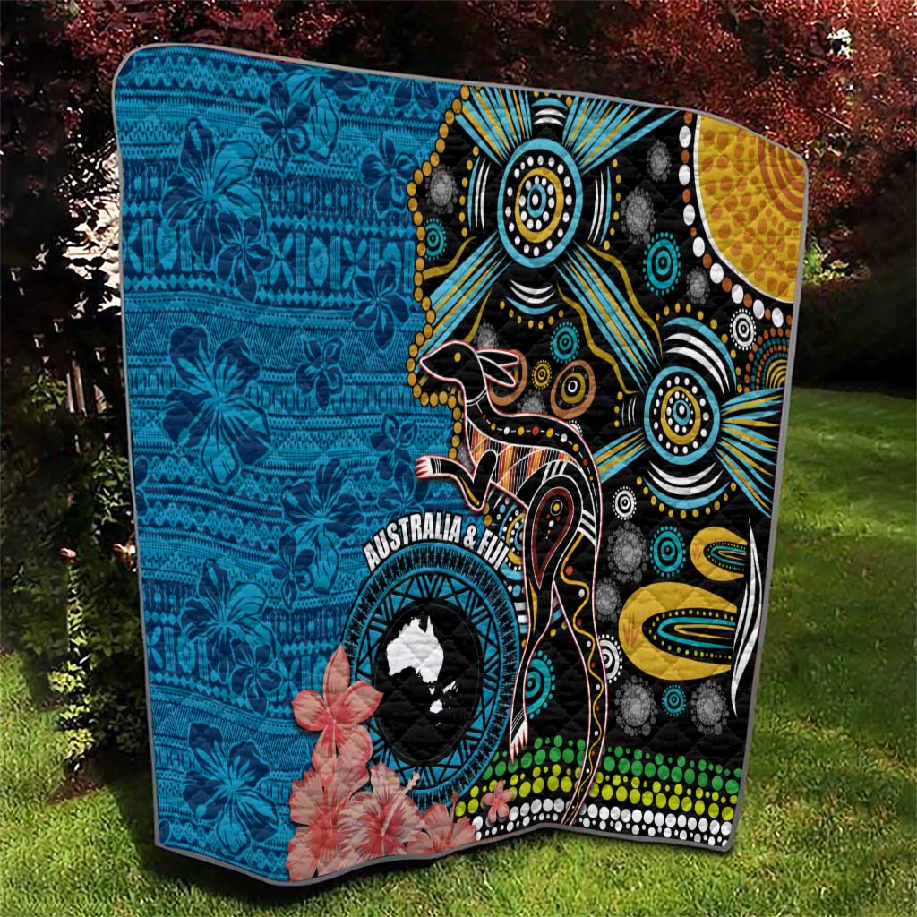Fiji and Australia Kangaroos Quilt Indigenous Aboriginal and Fijian Masi Tribal Tattoo LT03 - Polynesian Pride