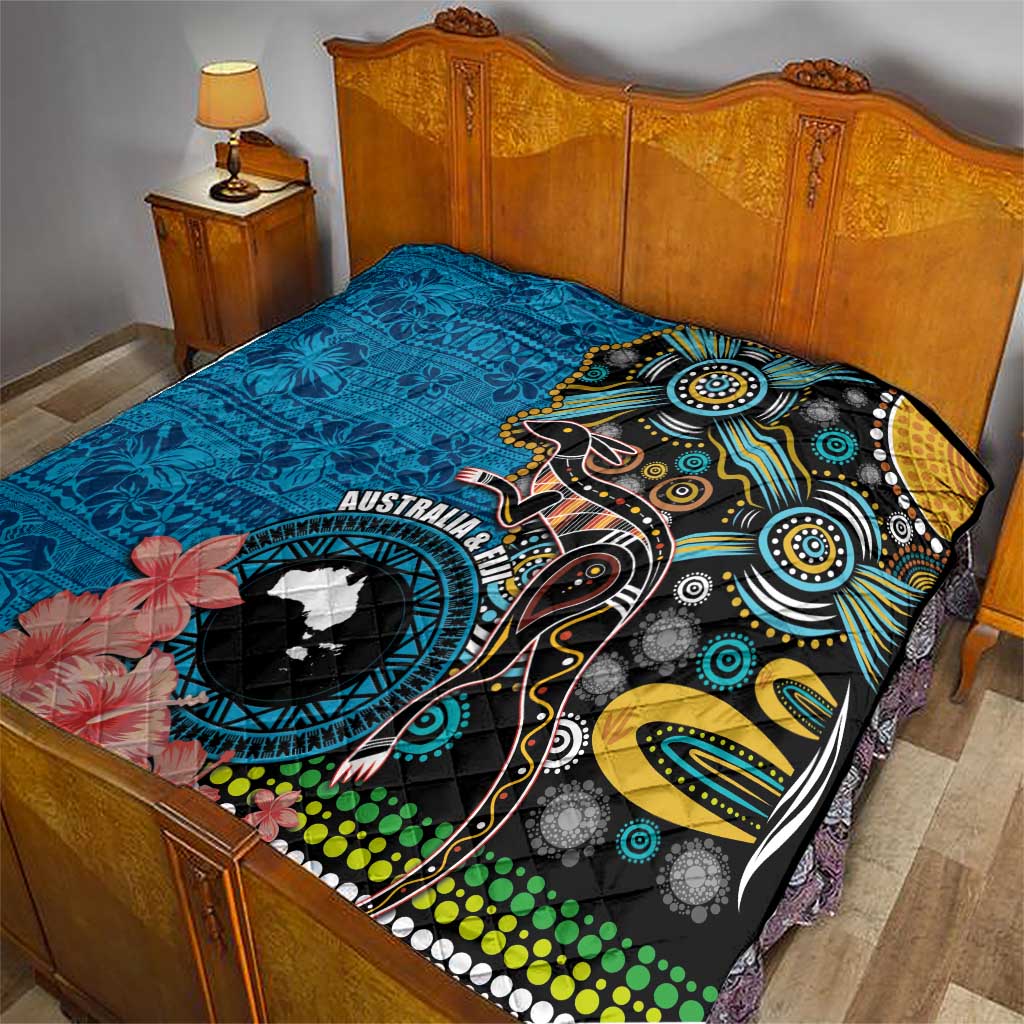 Fiji and Australia Kangaroos Quilt Indigenous Aboriginal and Fijian Masi Tribal Tattoo LT03 - Polynesian Pride