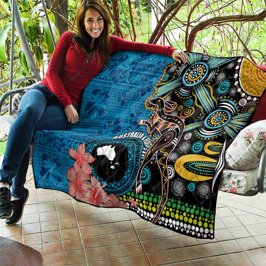 Fiji and Australia Kangaroos Quilt Indigenous Aboriginal and Fijian Masi Tribal Tattoo LT03 - Polynesian Pride