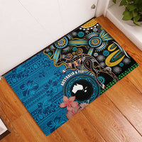 Fiji and Australia Kangaroos Rubber Doormat Indigenous Aboriginal and Fijian Masi Tribal Tattoo LT03 - Polynesian Pride