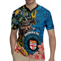 Fiji and Australia Kangaroos Rugby Jersey Indigenous Aboriginal and Fijian Masi Tribal Tattoo LT03 - Polynesian Pride