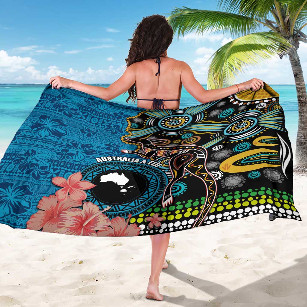 Fiji and Australia Kangaroos Sarong Indigenous Aboriginal and Fijian Masi Tribal Tattoo LT03 - Polynesian Pride