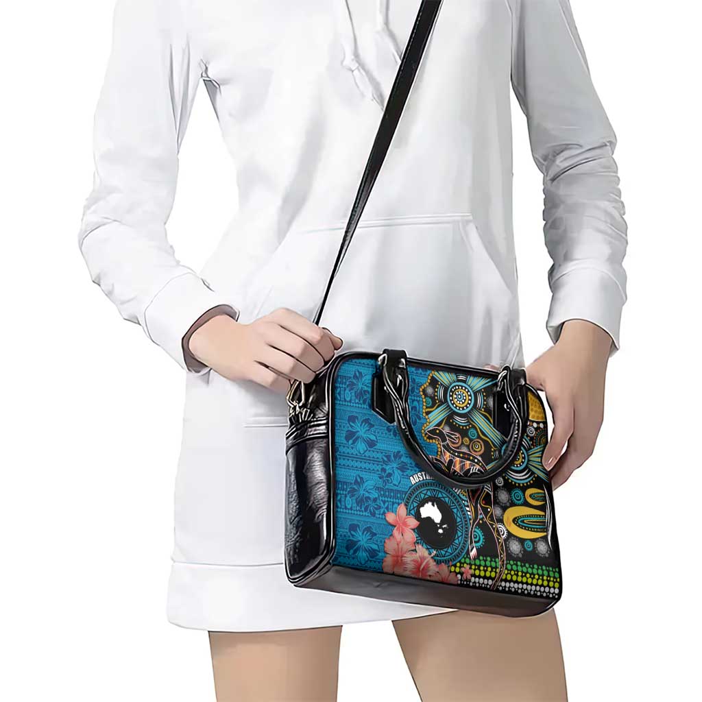 Fiji and Australia Kangaroos Shoulder Handbag Indigenous Aboriginal and Fijian Masi Tribal Tattoo LT03 - Polynesian Pride