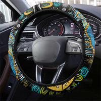 Fiji and Australia Kangaroos Steering Wheel Cover Indigenous Aboriginal and Fijian Masi Tribal Tattoo LT03 - Polynesian Pride
