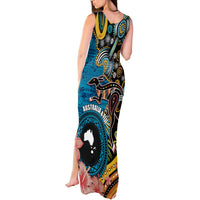 Fiji and Australia Kangaroos Tank Maxi Dress Indigenous Aboriginal and Fijian Masi Tribal Tattoo LT03 - Polynesian Pride