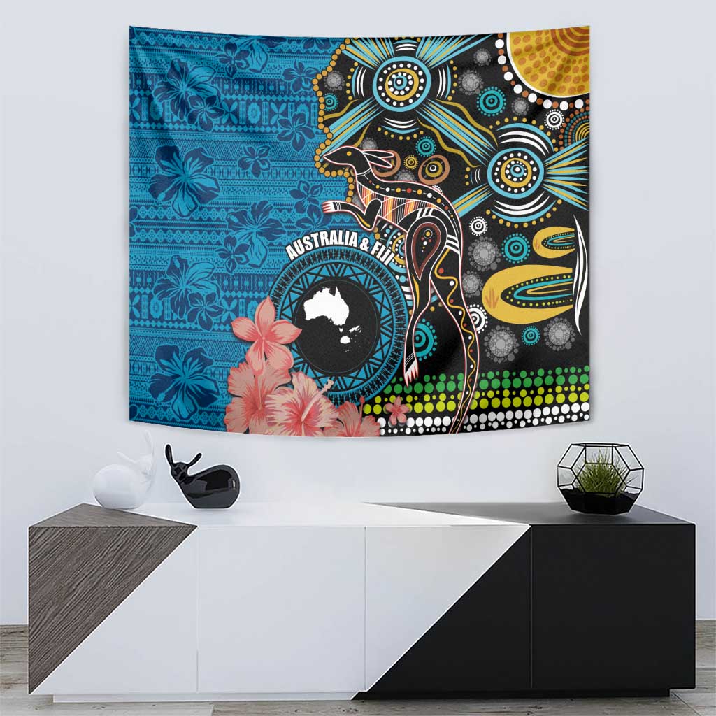 Fiji and Australia Kangaroos Tapestry Indigenous Aboriginal and Fijian Masi Tribal Tattoo LT03 - Polynesian Pride