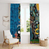 Fiji and Australia Kangaroos Window Curtain Indigenous Aboriginal and Fijian Masi Tribal Tattoo LT03 - Polynesian Pride