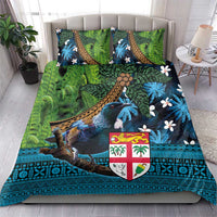 Fiji and New Zealand Tui Bird Bedding Set Koru Fern Leafs and Palm Tree With Plumeria LT03 - Polynesian Pride