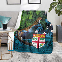 Fiji and New Zealand Tui Bird Blanket Koru Fern Leafs and Palm Tree With Plumeria LT03 - Polynesian Pride
