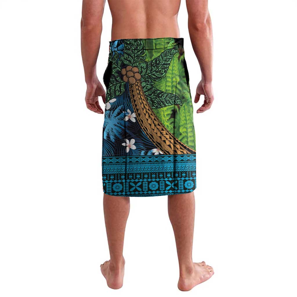 Fiji and New Zealand Tui Bird Lavalava Koru Fern Leafs and Palm Tree With Plumeria LT03 - Polynesian Pride