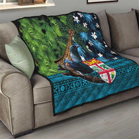 Fiji and New Zealand Tui Bird Quilt Koru Fern Leafs and Palm Tree With Plumeria LT03 - Polynesian Pride