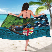 Fiji and New Zealand Tui Bird Sarong Koru Fern Leafs and Palm Tree With Plumeria LT03 - Polynesian Pride