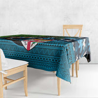 Fiji and New Zealand Tui Bird Tablecloth Koru Fern Leafs and Palm Tree With Plumeria LT03 - Polynesian Pride