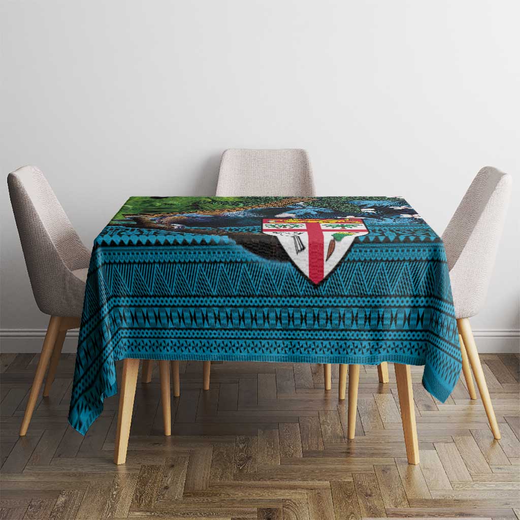 Fiji and New Zealand Tui Bird Tablecloth Koru Fern Leafs and Palm Tree With Plumeria LT03 - Polynesian Pride