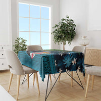 Fiji and New Zealand Tui Bird Tablecloth Koru Fern Leafs and Palm Tree With Plumeria LT03 - Polynesian Pride