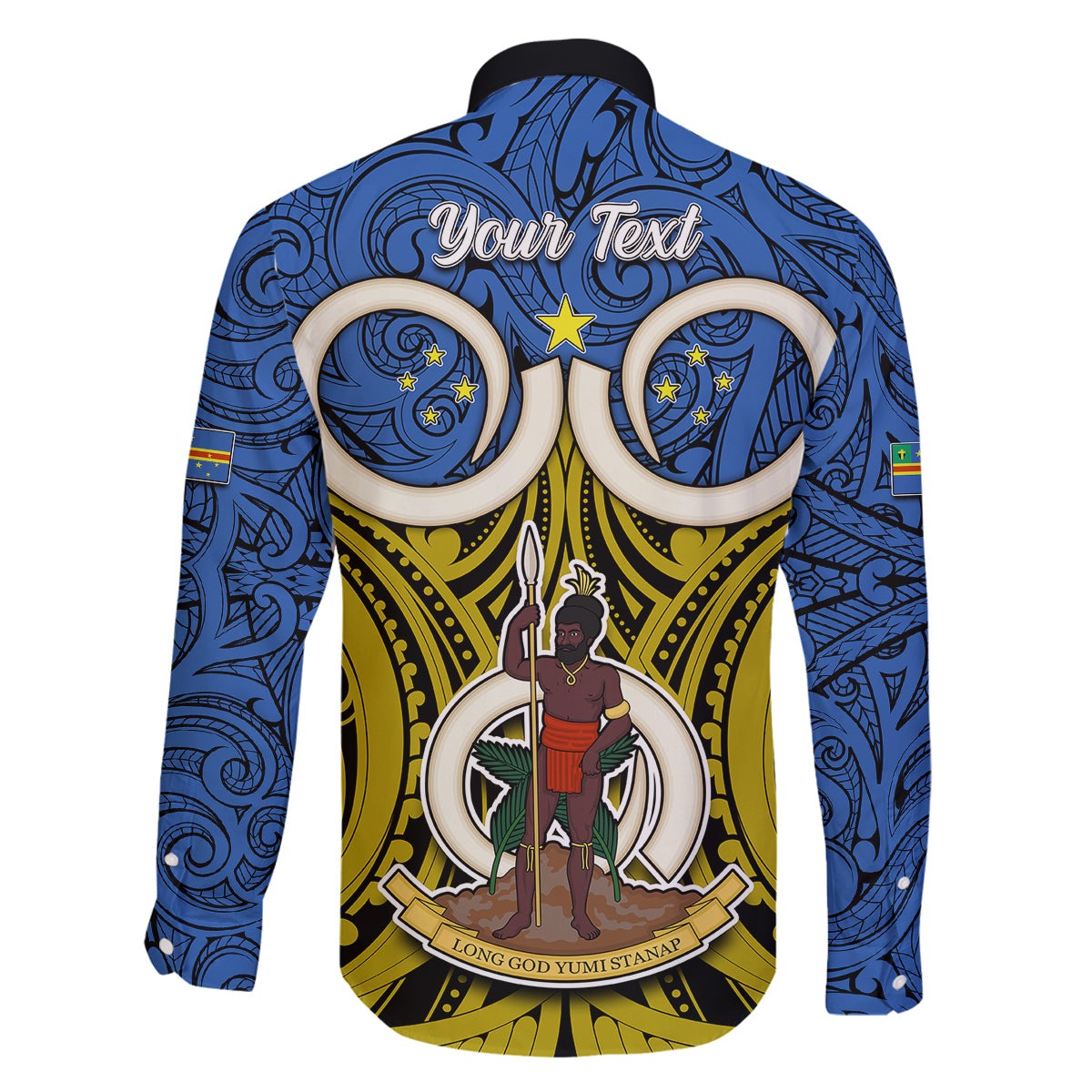 Personalised Vanuatu Tafea Province Family Matching Mermaid Dress and Hawaiian Shirt Pig Tusk Mix Maori Pattern and Namele Leaf LT03 - Polynesian Pride
