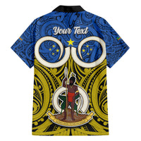 Personalised Vanuatu Tafea Province Family Matching Off Shoulder Short Dress and Hawaiian Shirt Pig Tusk Mix Maori Pattern and Namele Leaf LT03 - Polynesian Pride
