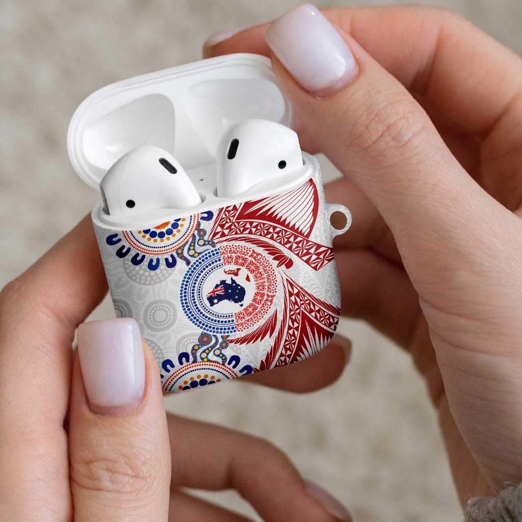 Tongan and Australian Culture Together AirPods Case Ngatu Art Tribal Aboriginal Tattoo Pattern LT03 - Polynesian Pride