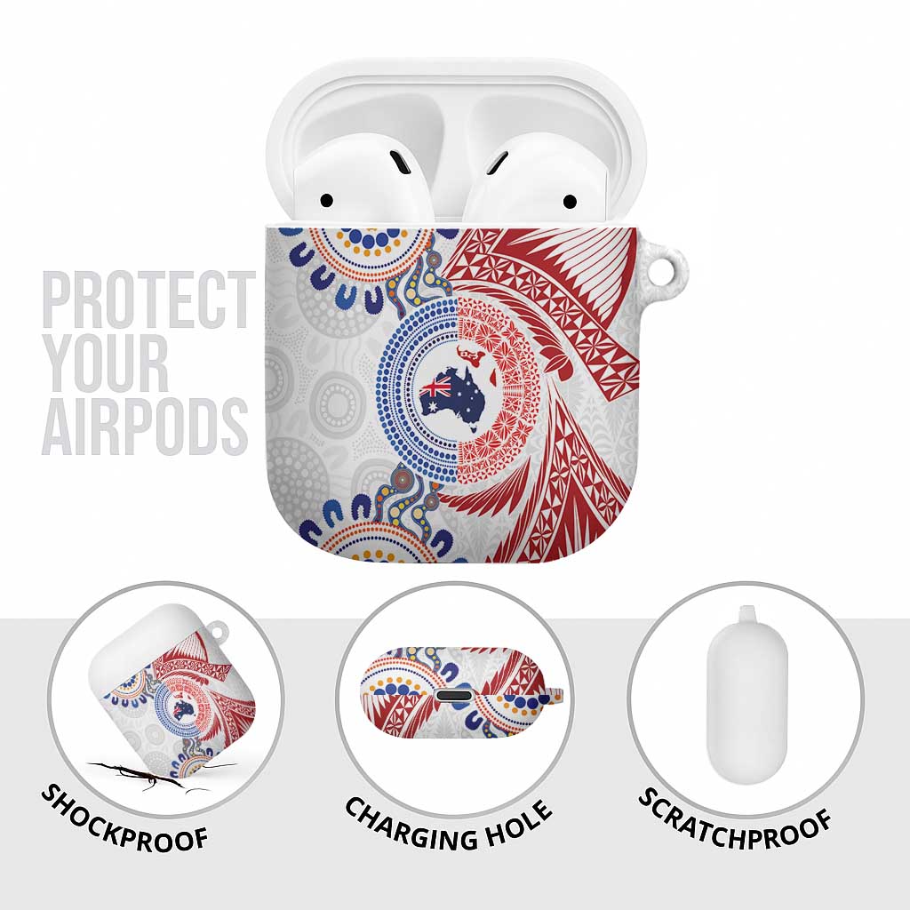 Tongan and Australian Culture Together AirPods Case Ngatu Art Tribal Aboriginal Tattoo Pattern LT03 - Polynesian Pride