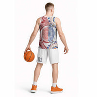 Tongan and Australian Culture Together Basketball Jersey Ngatu Art Tribal Aboriginal Tattoo Pattern LT03 - Polynesian Pride