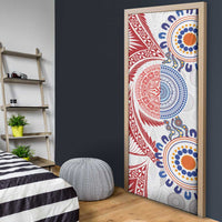 Tongan and Australian Culture Together Door Cover Ngatu Art Tribal Aboriginal Tattoo Pattern LT03 - Polynesian Pride