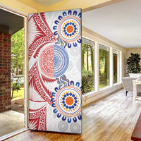 Tongan and Australian Culture Together Door Cover Ngatu Art Tribal Aboriginal Tattoo Pattern LT03 - Polynesian Pride