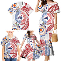 Tongan and Australian Culture Together Family Matching Mermaid Dress and Hawaiian Shirt Ngatu Art Tribal Aboriginal Tattoo Pattern LT03 - Polynesian Pride