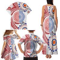 Tongan and Australian Culture Together Family Matching Tank Maxi Dress and Hawaiian Shirt Ngatu Art Tribal Aboriginal Tattoo Pattern LT03 - Polynesian Pride