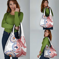 Tongan and Australian Culture Together Grocery Bag Ngatu Art Tribal Aboriginal Tattoo Pattern LT03 - Polynesian Pride