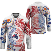 Tongan and Australian Culture Together Hockey Jersey Ngatu Art Tribal Aboriginal Tattoo Pattern LT03 - Polynesian Pride