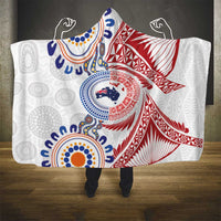 Tongan and Australian Culture Together Hooded Blanket Ngatu Art Tribal Aboriginal Tattoo Pattern LT03 - Polynesian Pride