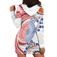 Tongan and Australian Culture Together Hoodie Dress Ngatu Art Tribal Aboriginal Tattoo Pattern LT03 - Polynesian Pride